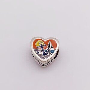 Pandora RHODE ISLAND Heart Charm S925 Sterling silver